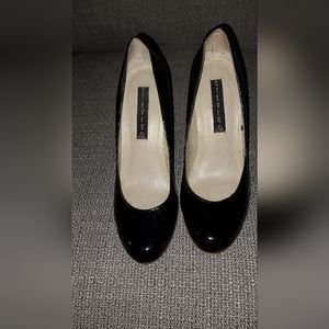 Steve Madden  Bessie patent leather pump wood block 4inch heel sz 7m